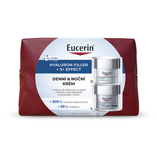 „Eucerin Hyaluron-Filler + 3x Effect“ veido priežiūros rinkinys – odos priežiūros dovanų rinkinys