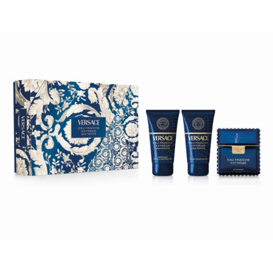 Versace Man Eau Fraiche Extreme Dovanų Rinkinys EDP 50 ml, dušo gelis 50 ml ir aftershave balm 50 ml