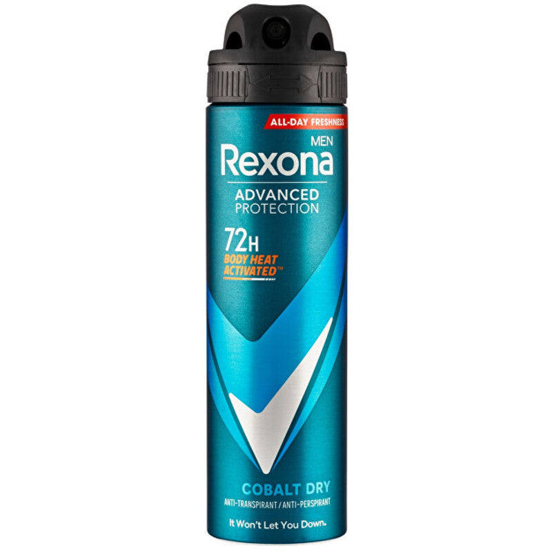 "Rexona Men Advanced Protection Cobalt Dry" antiperspirant sprayed antiperspirant