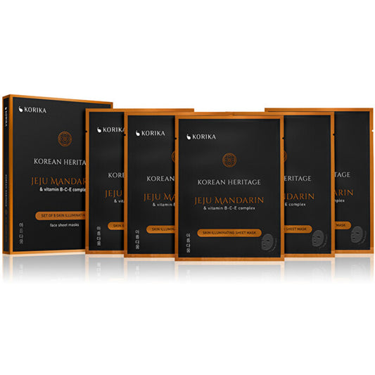 KORIKA Korėjietiško paveldo kaukių rinkinys - skaistinančių lakštinių kaukių rinkinys