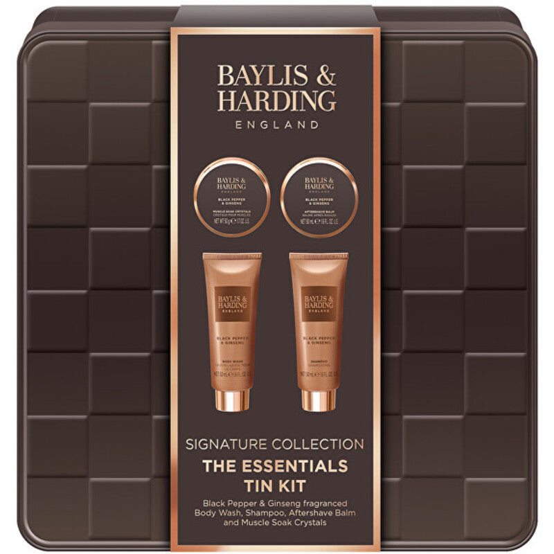 „Baylis & Harding Essentials“ skardinių kvapų rinkinys (juodieji pipirai ir ženšenis) – dovanų rinkinys