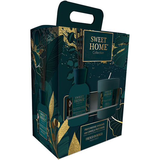 Sweet Home Collection „Fresh Forest“ – kvapų difuzoriaus dovanų rinkinys su žvake