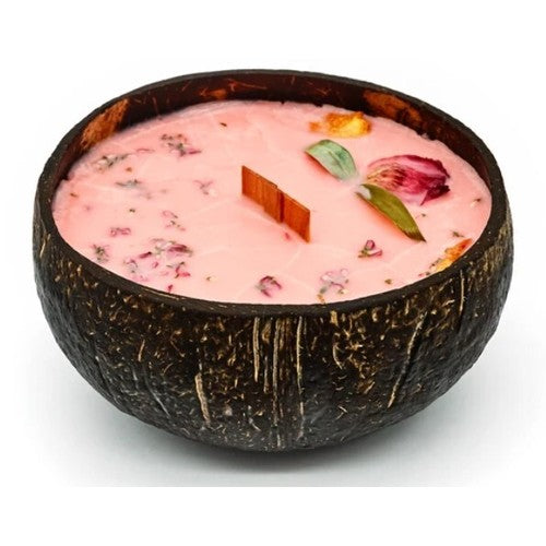 Tropikalia Kokosų žvakė - slyvų, rožių ir pačiulių kvapo